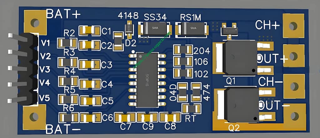 Battery Protection PCB Manufacturer | UGPCB – FR4 Black 0.6mm PCB