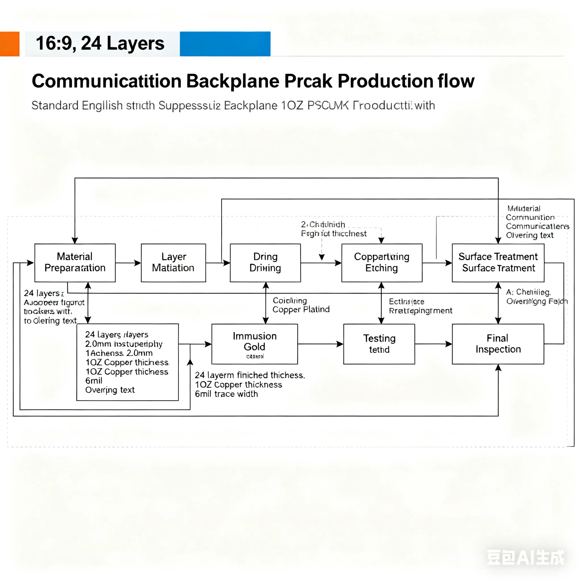 24 LayersCommunicatition Backplane PCB Production flowchart