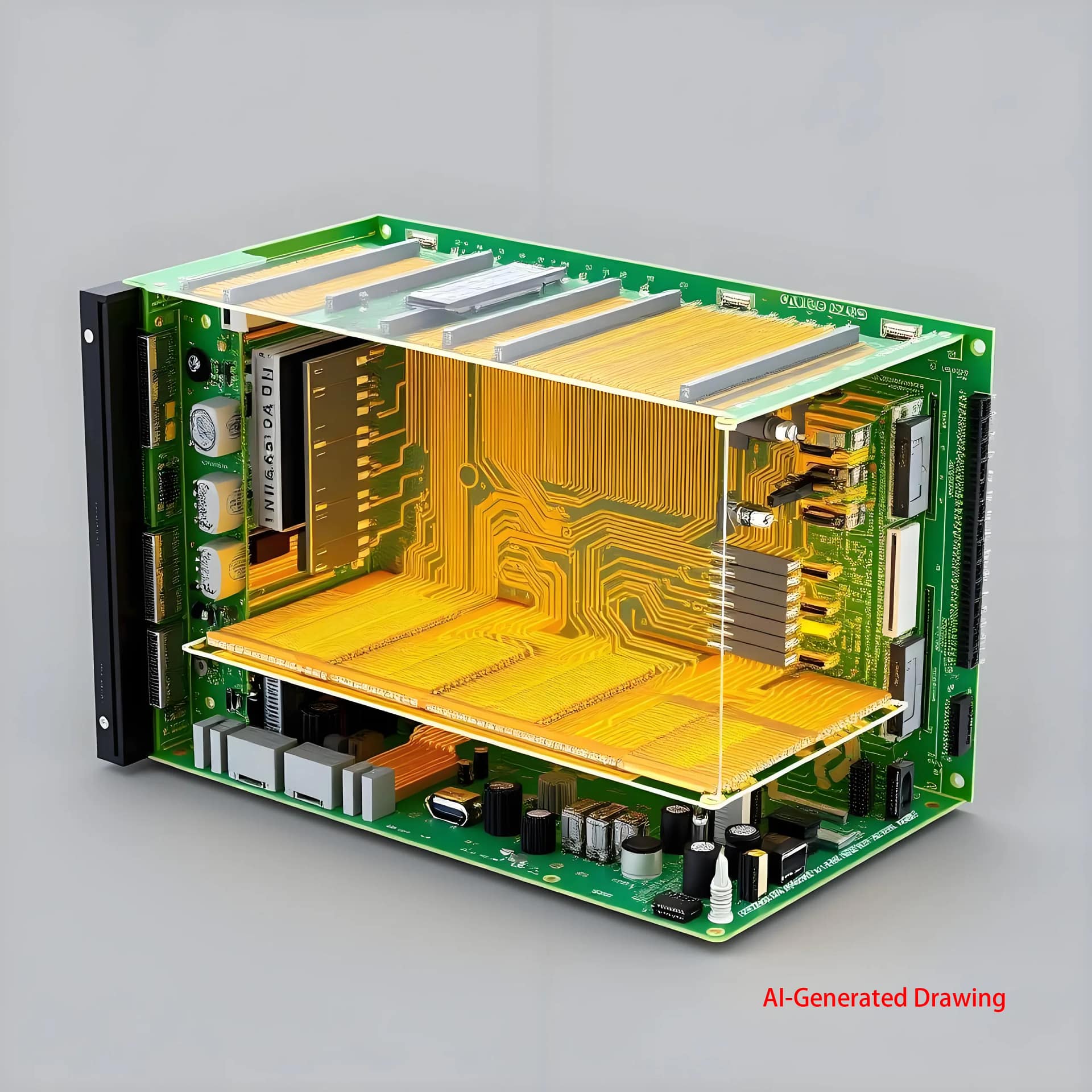 56-Plaackup de PCB del servidor de capa AI con enrutamiento óptico de cobre híbrido y gestión térmica.