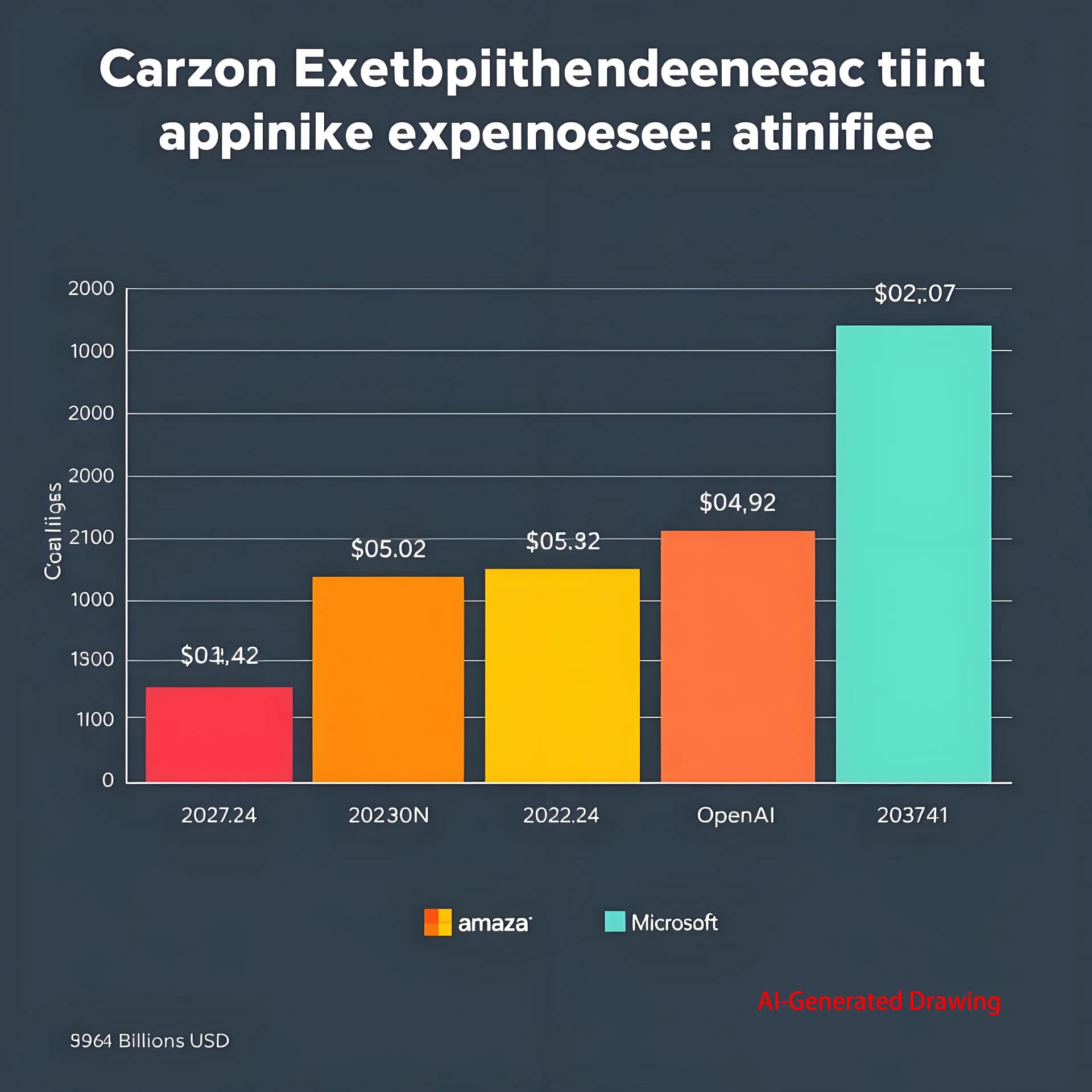 2024-2025 Comparación de gastos de capital de IA global de IA: Amazonas, Google, Microsoft, Meta, Opadai.