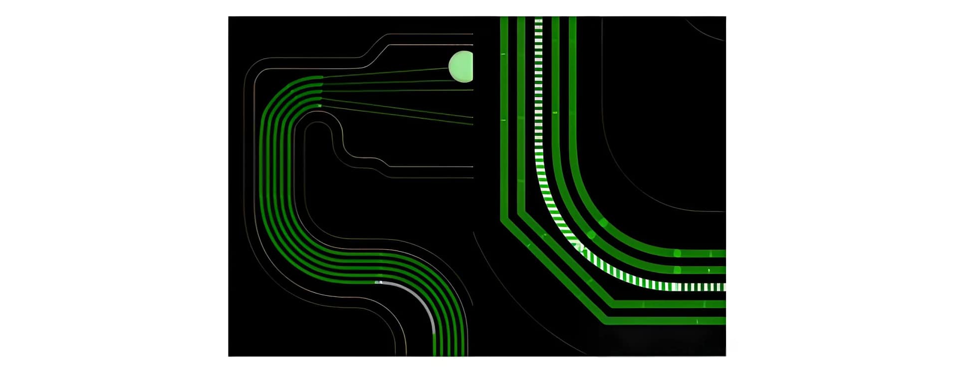 Flexible PCBs commonly utilize differential serpentine routing to minimize crosstalk