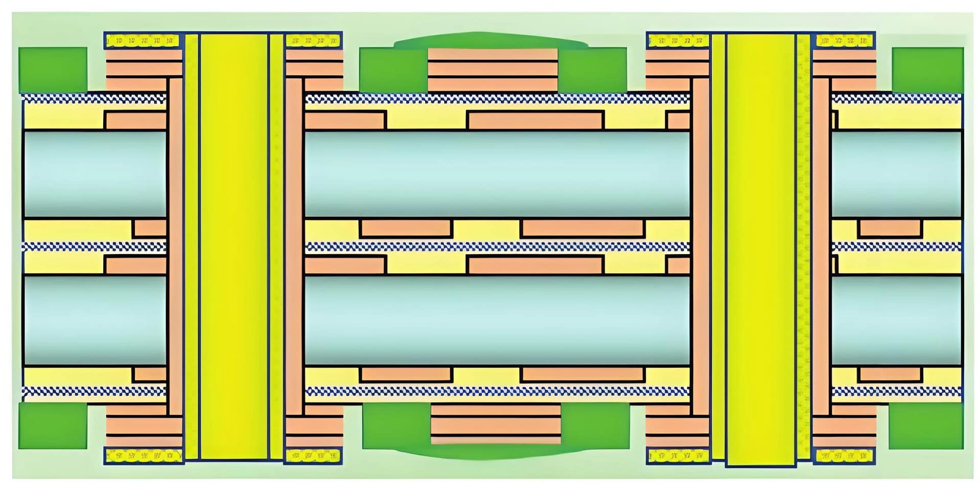 다층 PCB의 단면 구조 다이어그램
