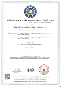 UGPCB Achieves ISO13485 Certification: Empowering High-End PCB Manufacturing with Rigorous Quality Management