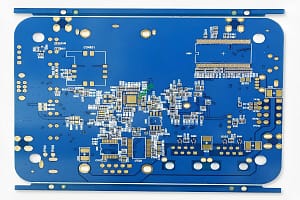 High-Density 6-Layer Blue Solder Mask PCB | FR4 Immersion Gold Finish