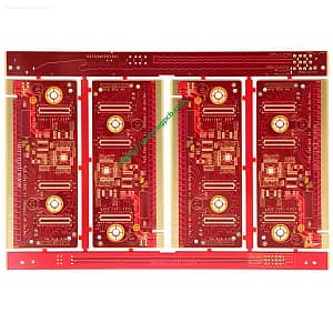Red Solder Mask Bonding Gold Finger PCB for High-Frequency Chip Interconnection