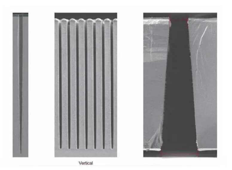 The high aspect ratio through-hole formed by DRIE process etching