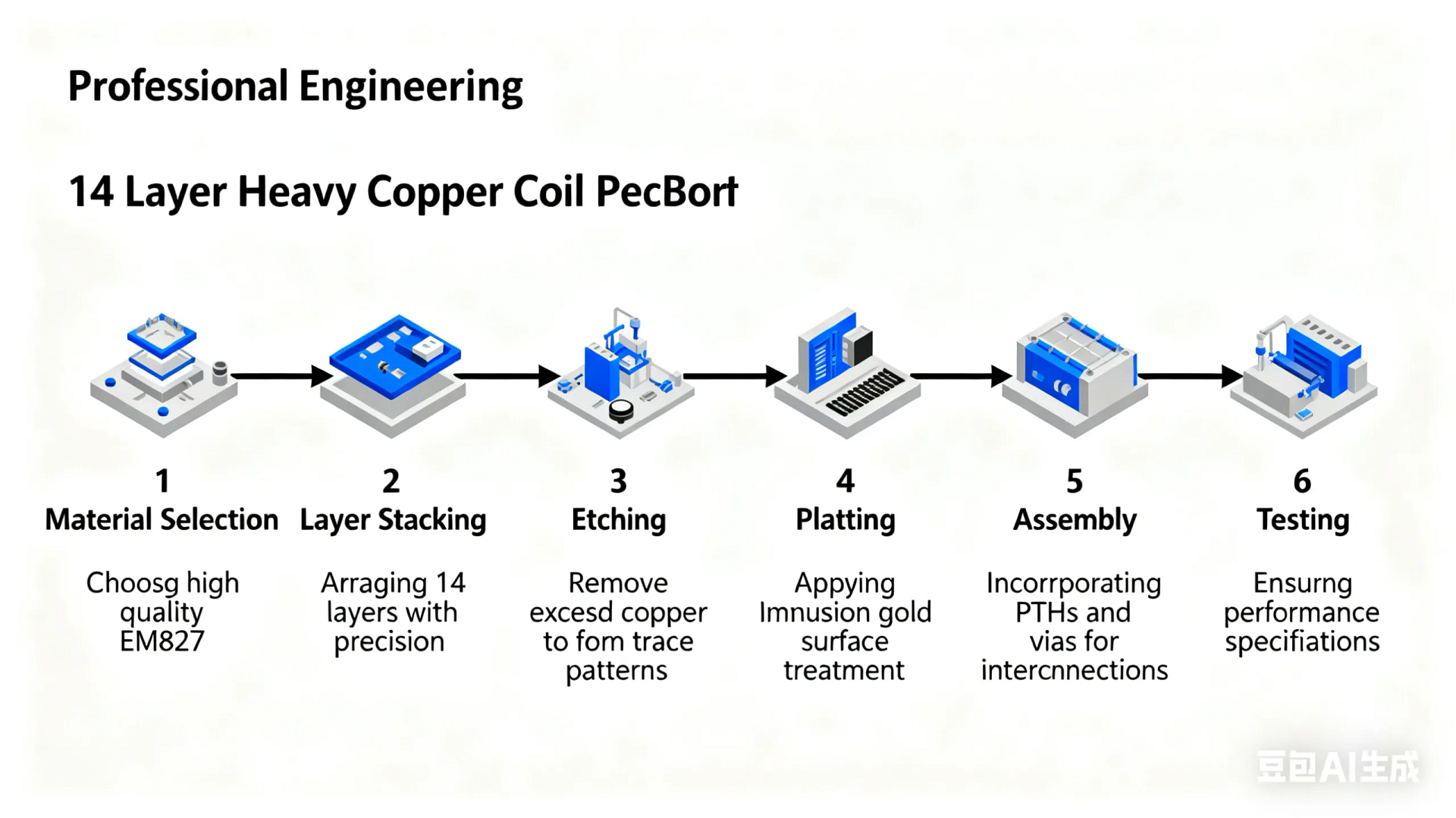 14 Layer Heavy Copper Coil PCB - Fabrication Process Flowchart